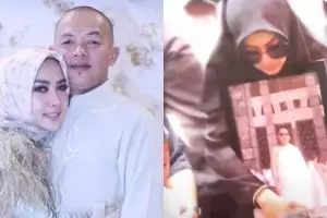 5 Potret haru pemakaman kakak Syahrini, peluk erat foto mendiang