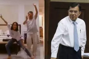 Bikin video Tik Tok, Jusuf Kalla joget bareng cucunya yang gemesin