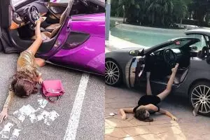 Tren selfie terbaru, ini 7 potret 'jatuh tersungkur' dari mobil mewah