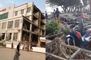 7 Potret kondisi pesisir pantai Palu usai tsunami, rata dengan tanah