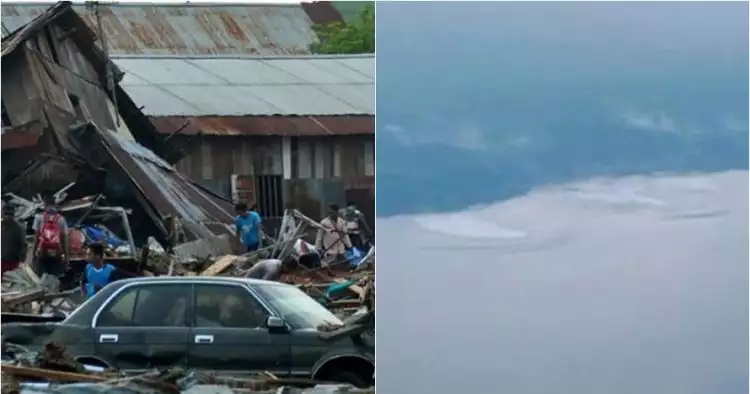 Momen tsunami Palu direkam dari kokpit Batik Air yang lolos dari gempa