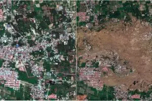 6 Pemotretan satelit kondisi Palu sebelum vs sesudah tsunami, ngeri