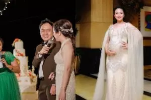 10 Potret Cici Panda hamil besar, tetap kerja & antar putrinya sekolah