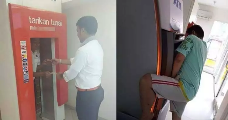 7 Kelakuan orang Indonesia saat di ATM ini nyelenehnya bikin ngakak