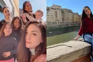 Pulang kampung, ini 10 momen Celine Evangelista momong anak di Italia