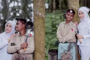 Pacari petani karet, perawat cantik prewedding antimainstream di hutan