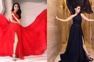 Punya kaki indah, ini 8 pesona Ayu Ting Ting pakai gaun belahan tinggi