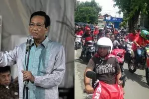 Momen Sri Sultan digeber motor peserta kampanye, reaksinya bikin salut