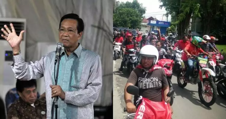 Momen Sri Sultan digeber motor peserta kampanye, reaksinya bikin salut
