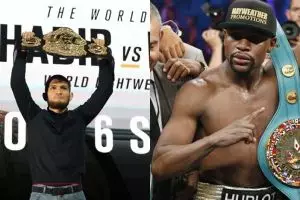 Usai kalahkan McGregor, begini gaya Khabib tantang Floyd Mayweather Jr