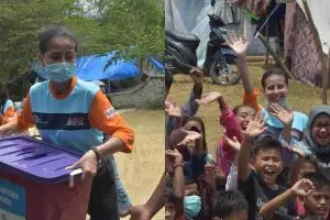 10 Momen Awkarin jadi relawan korban gempa di Palu, bikin haru