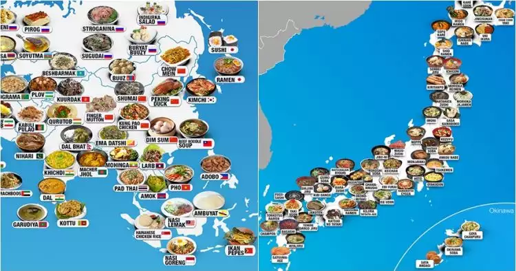 15 Peta unik gambarkan persebaran makanan dari berbagai negara