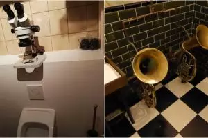 10 Desain urinoir ini unik banget, ada yang pakai mikroskop segala