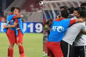 Lolos 8 besar Piala Asia, begini selebrasi Timnas U-19 di ruang ganti