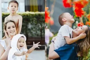 Urus anak tanpa suami, ini 10 momen Cathy Sharon asuh dua buah hatinya