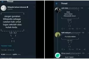 12 Cuitan 'jangan gunakan wikipedia' ini bikin nyengir sendiri 