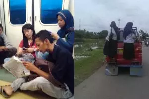 10 Tingkah kocak orang saat kehabisan tempat, bikin geleng kepala