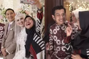 5 Momen Ria Ricis & Fandi hadiri pernikahan Melody JKT48, baper