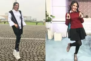Tak melulu mewah, 10 gaya fashion Via Vallen di bawah Rp 500 ribu