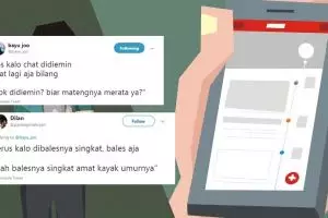10 Cuitan lucu tips kalau chat dianggurin ini kocak abis