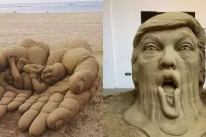 15 Patung pasir berwujud manusia ini bikin takjub