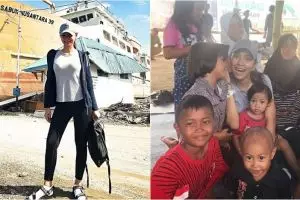 15 Aksi Kalina Ocktaranny mantan istri Deddy Corbuzier bantu Palu
