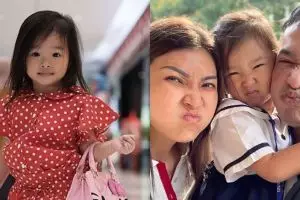 Tingkah lucu Thalia, anak Ruben Onsu saat pakai lipstik