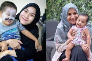 10 Beda gaya Zaskia Adya Mecca dan Shireen Sungkar saat asuh anak