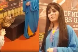 Bertemu sosok seram, refleks bocah ini bikin tertawa