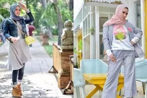 10 Gaya busana Angel Lelga dalam balutan hijab, modis banget