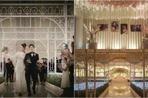 10 Foto dekorasi resepsi Baim Wong & Paula Verhoeven, penuh bunga