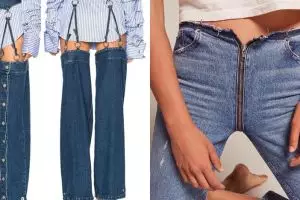 15 Model celana jeans ini absurd abis, bikin gagal paham