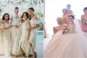 25 Inspirasi gaun bridesmaid di pernikahan seleb, bisa kamu tiru