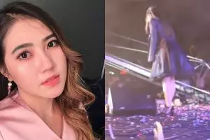 Via Vallen dilempar handphone penonton di konser, ini reaksinya