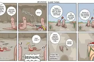 10 Komik strip kehidupan keluarga cacing ini bikin ngakak