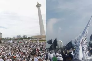 10 Potret terkini suasana Reuni 212 di Monumen Nasional