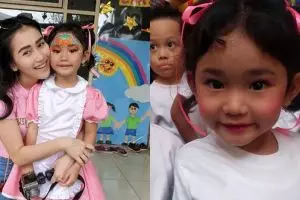 7 Foto wajah putri Ayu Ting Ting dipolesi makeup, bikin gemes
