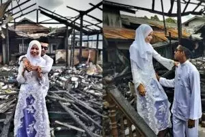 Curhat pengantin yang rumahnya terbakar H-2 nikahan, bikin mewek