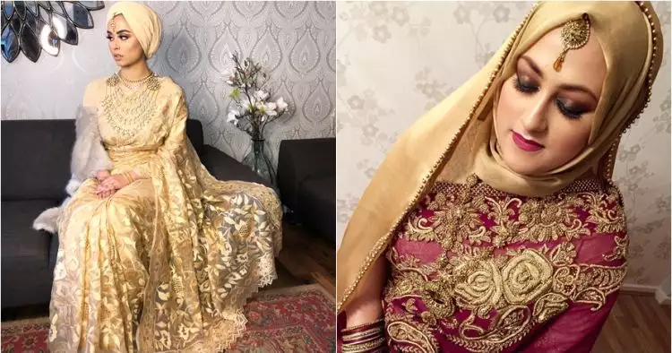 20 Inspirasi riasan pengantin ala India untuk wanita berhijab