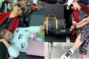 8 Potret Inul Daratista tidur di tempat umum, tetap kece