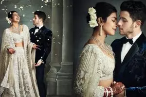 7 Fakta gaun pernikahan Priyanka Chopra, panjangnya 25 meter