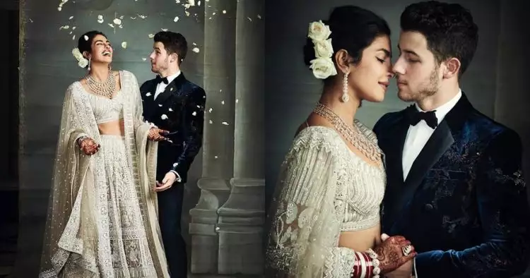 7 Fakta gaun pernikahan Priyanka Chopra, panjangnya 25 meter