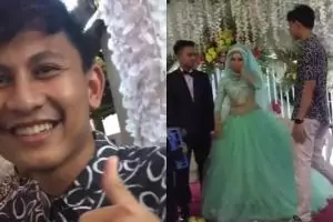 Datang ke pernikahan mantan, pria ini salah tingkah nahan baper