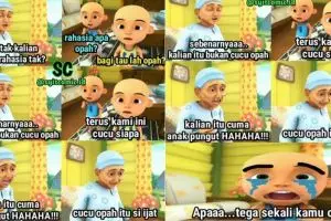 9 Meme lucu Upin Ipin bersama Opah ini bikin senyum kecut