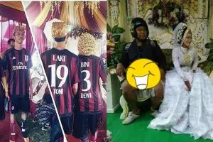 21 Momen resepsi pernikahan ini tak biasa, cuma ada di Indonesia