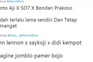 15 Cuitan lucu kombinasi 'judul lagu' ini bikin perut mules