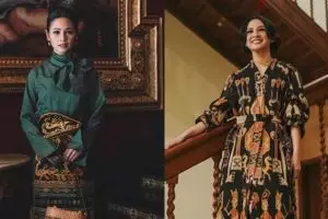 7 Pesona Andien kenakan kain tradisional, anggun banget