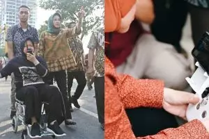 9 Potret Risma pantau amblesnya jalan Gubeng pakai kursi roda