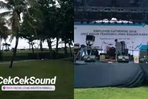 Potret lokasi Seventeen manggung di Tanjung Lesung