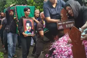 Suasana pemakaman Andi, drummer Seventeen penuh isak tangis